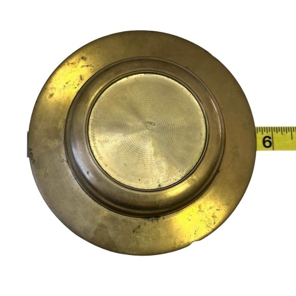 Vintage Brass Ashtray Phoenix Birds 5" Unusual Serpent Animals Deer Korea - Picture 6 of 8